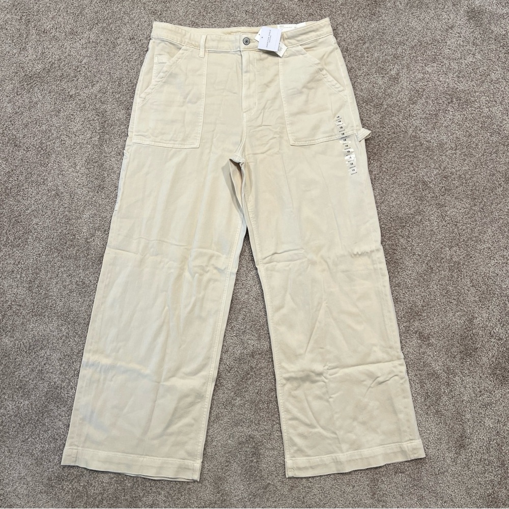 Womens Size 16 Short American Eagle Outfitters AEO High Waist Baggy Wide Leg J…
